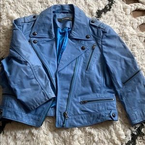 Vintage blue leather jacket